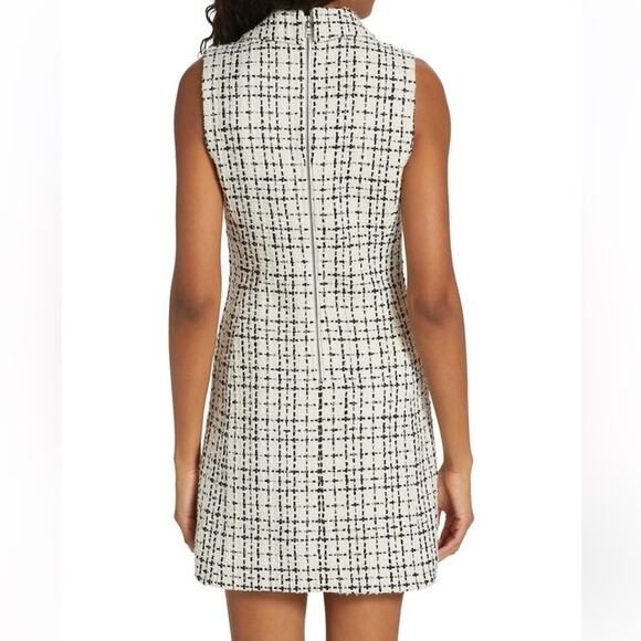 Alice and Olivia Sleeveless Tweed Dress Black and White Tuxedo Size 10 Preppy - Picture 5 of 7